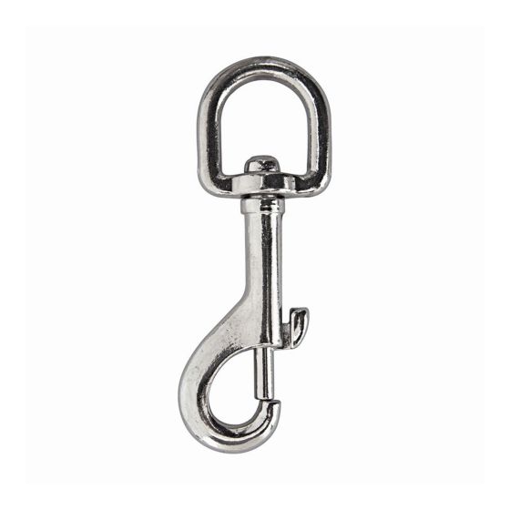 Mousqueton à verrou et pivot rond, fini nickel, 3/4"