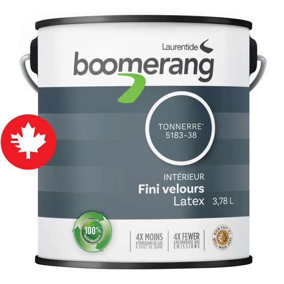 Peinture recyclée Boomerang, fini velours, tonnerre, 3,78 l