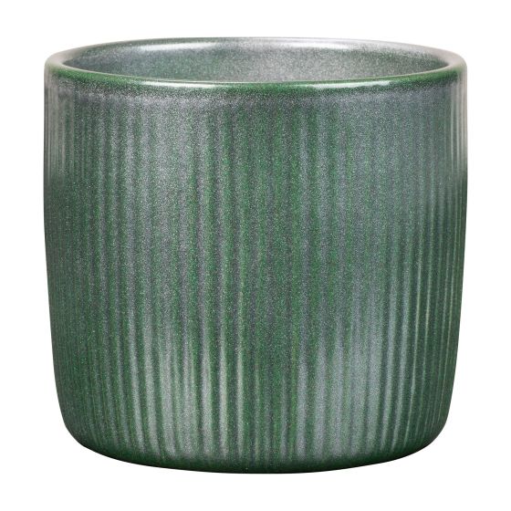 Ceramic Cover Pot - Luxury Green - 13 cm