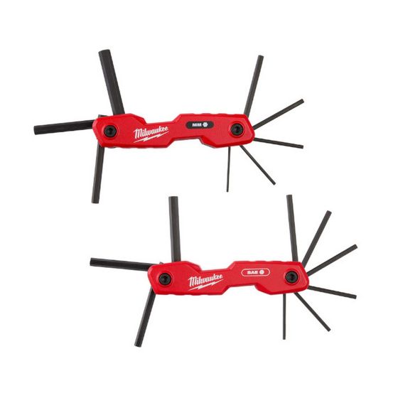 SAE & Metric Folding Hex Key Set - 17 Piece