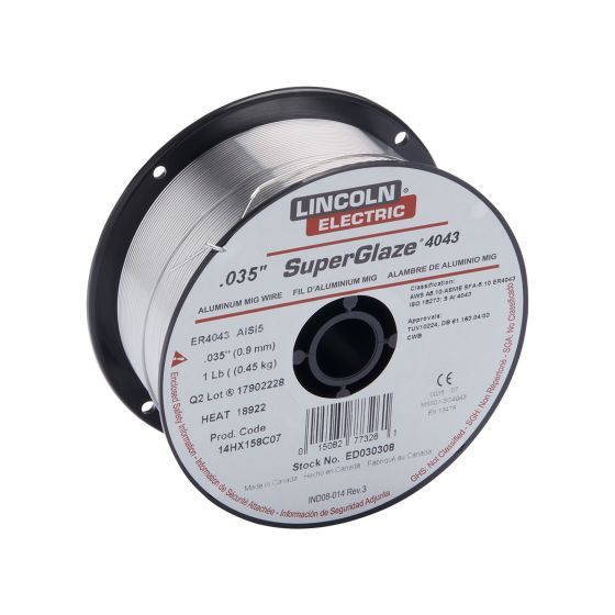 Welding Wire - Aluminum - Superglaze 4043 - 0.035" - 1 lb
