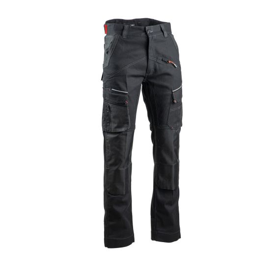 Pantalon, Cortex, extensible, avec poches genouillères, grandeur 31, noir