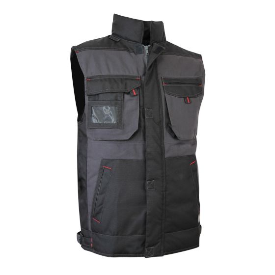 Veste sans manches, matelassée, noir/gris