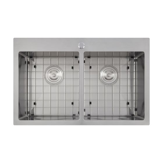 Double Kitchen Sink - Lixia - 50/50 Stainless Steel - 31" x 20" x 9"