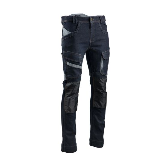 Trousers - Seattle - in Stretch denim w/multi-pckets - Size 32 - Navy