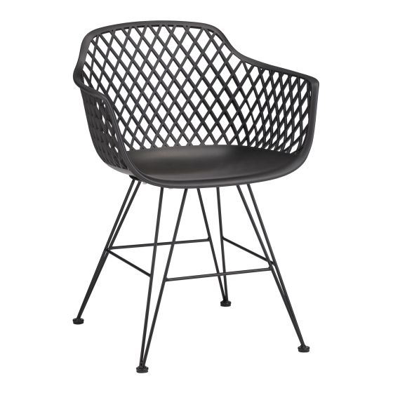 Chaise de patio, Campanula, polypropylène, noir