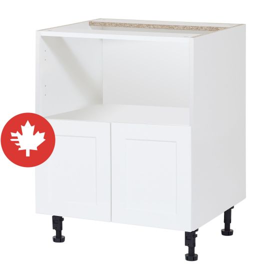 Caisson inférieur pour micro-ondes 2 portes, Shaker, blanc, 24" x 34 3/4" x 24"
