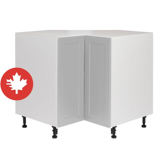 Caisson inférieur de coin 2 portes, Shaker, gris, 36" x 34 3/4" x 24"