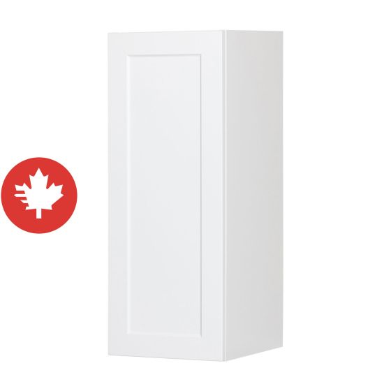 Caisson supérieur 1 porte Shaker, blanc, 12" x 30" x 12 1/2"
