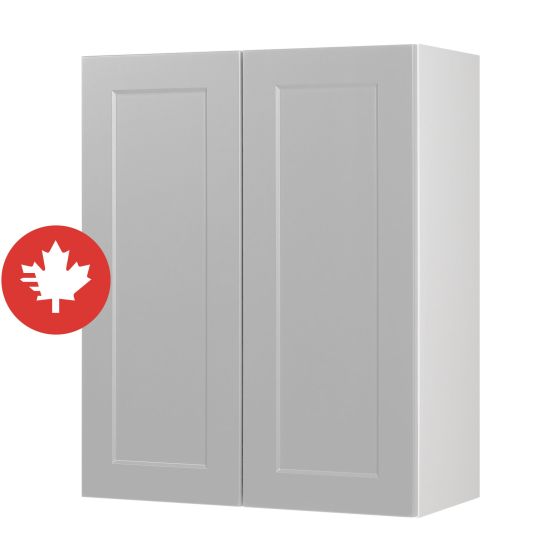 Caisson supérieur 2 portes, Shaker, gris, 24" x 30" x 12 1/2"