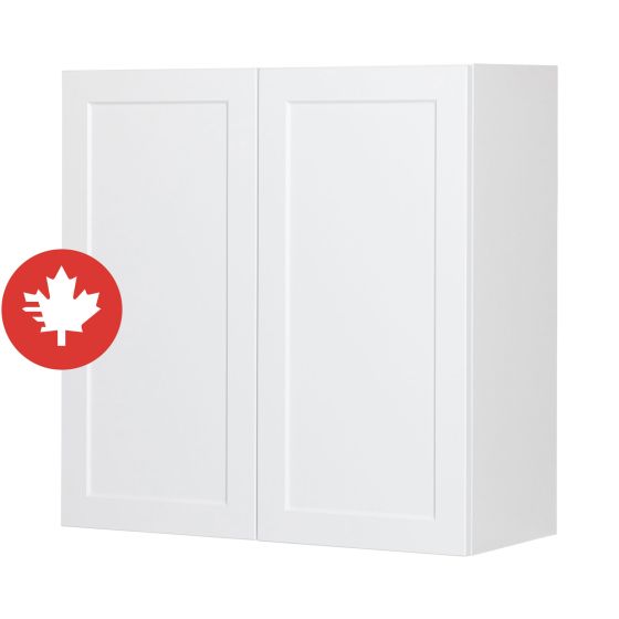 Caisson supérieur 2 portes, Shaker, blanc, 36" x 30" x 12 1/2"