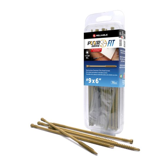 Dual-Action Trim Head Screws - #9 x 6" - T15 - 75/Pkg