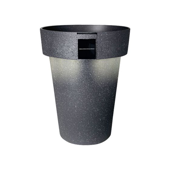Solar-Powered Outdoor Planter - Grey - 18"
