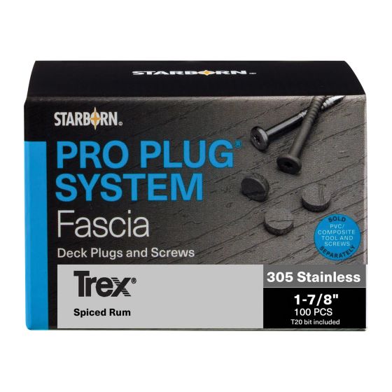 Ensemble vis et bouchons pour fascia, Trex, Spiced Rhum, 1 7/8", 100/pqt