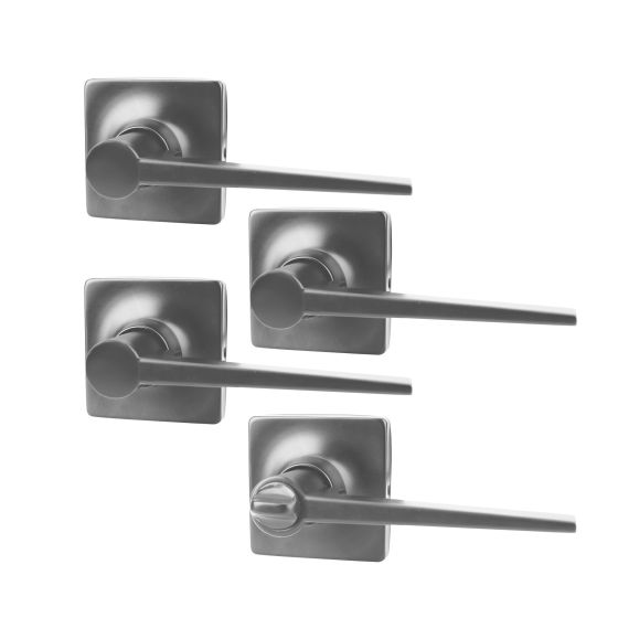 Lever Set For Private And Passage Doors - Windsor - Satin Charcoal - 4/pkg