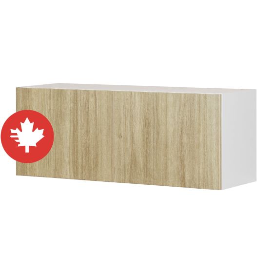 Caisson supérieur de frigo 2 portes, Beauté Naturelle, bois, 36" x 14" x 12 1/2"