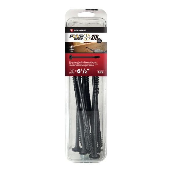 Vis structurale, PWR, T17, noir, 5/16" x 4", 10/pqt
