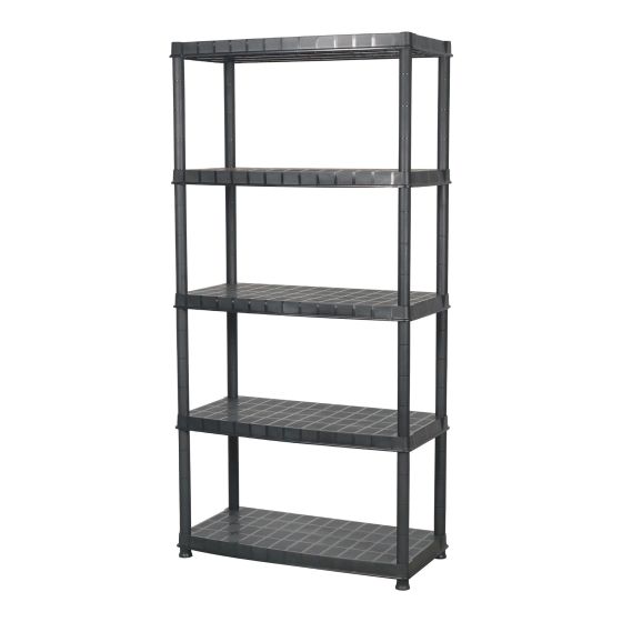 Deluxe Storage Unit - 5 Shelf - 36'' x 18'' x 73'' - Black