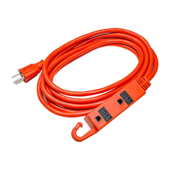 Outdoor Extension Cord - 3 Outlets - 16/3 - Orange - 3 m