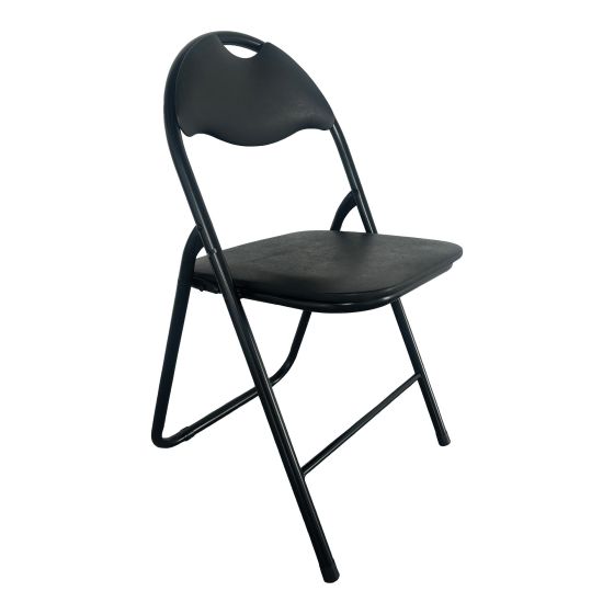 Chaise pliante, faux cuir, noir, 44 x 45 x 80 cm