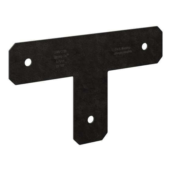 Ancrage plat en T, OA AV, noir, 4" x 4"