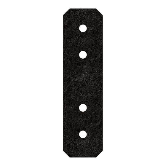Ancrage plat ZMAX, OA AV, noir, 4" x 12"