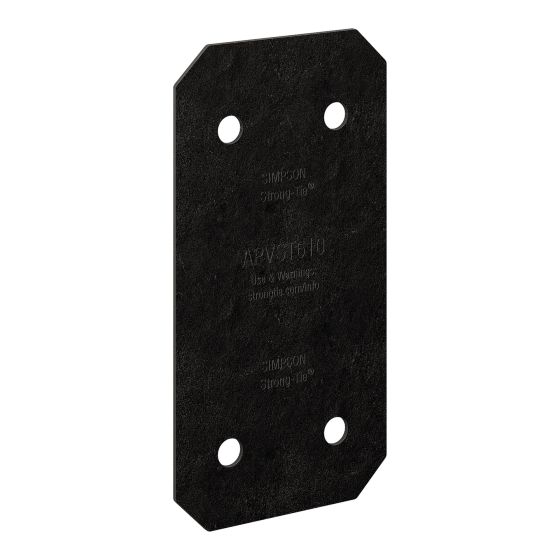 Ancrage plat ZMAX, OA AV, noir, 6" x 10"