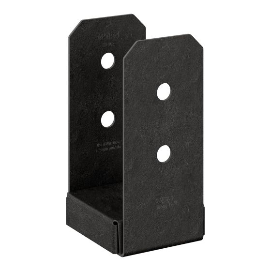Base de poteau ZMAX, OA AV, noir, 4" x 4"