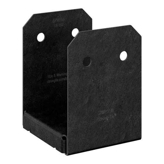 Base de poteau ZMAX, OA AV, noir, 6" x 6"