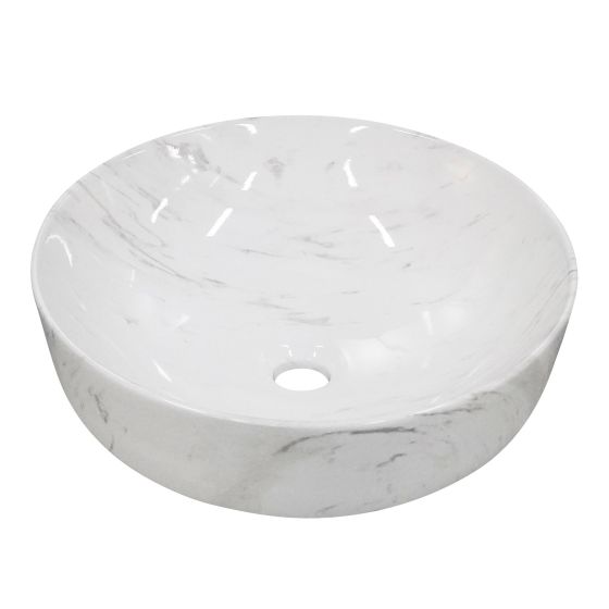 Sink – Porcelain – Round – Marble Finish - 16" x 5"