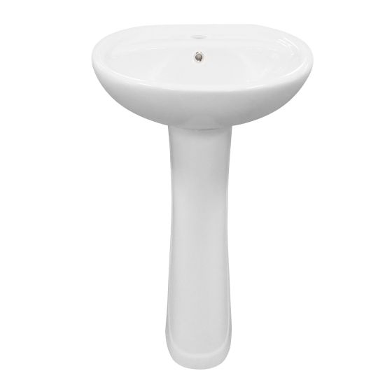 Porcelain pedestal sink – White - 19 3/4" x 16" x 32 1/2"