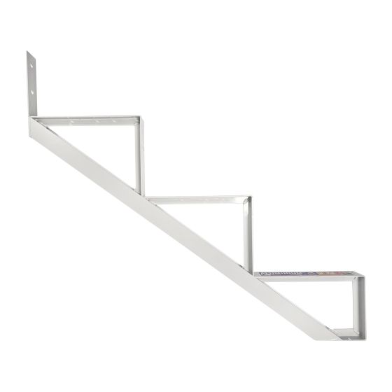 Limon de marche, aluminium, 3 marches, blanc, 30"