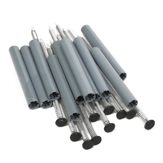 Gutter Spikes And Ferrules - Black - 7" - 10/pkg