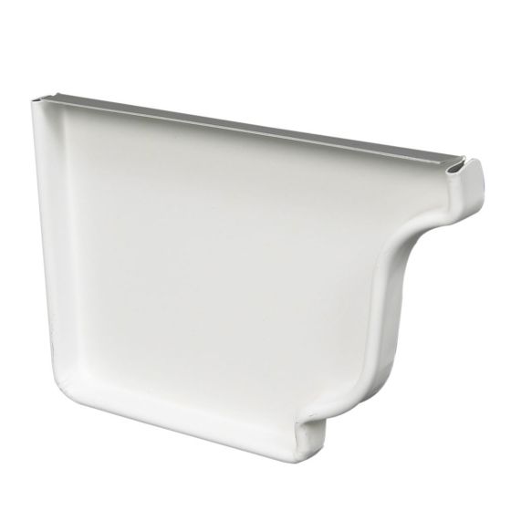 Gutter Left End Cap - Aluminum - 5" - White