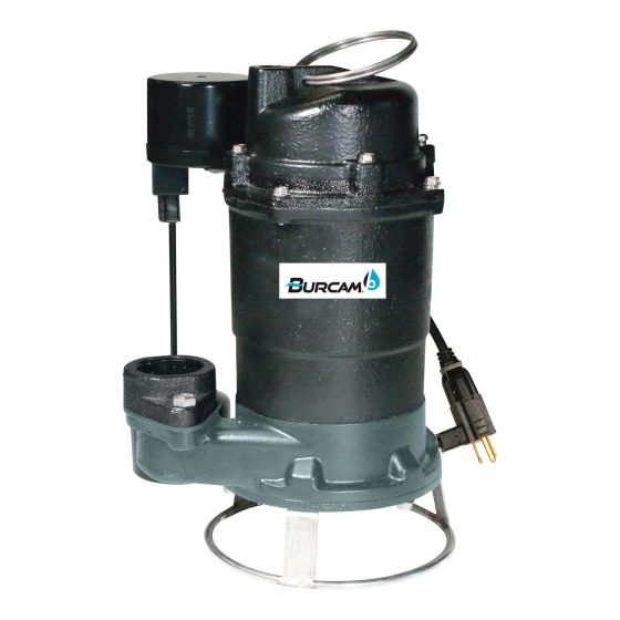 Pompe broyeuse d'égout submersible, fonte, 3/4 CV