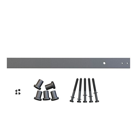 Ensemble rail de roulement plat, 2 m, noir mat