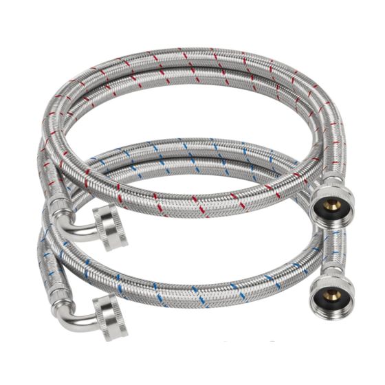 Connecteur tressé pour laveuse, 3/4" femelle GHT x 3/4''femelle GHT, 60", 2/pqt