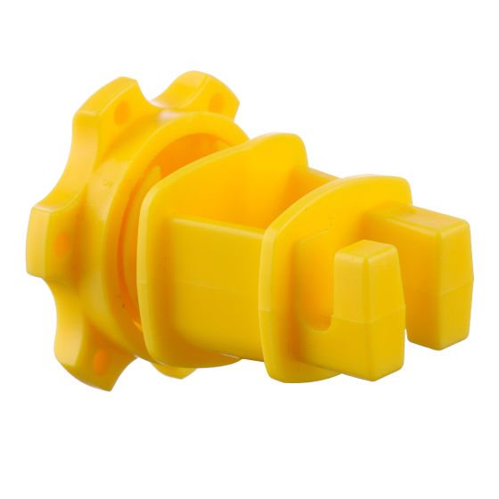 Isolateur pour poteau en T, 25 mm, jaune, 20/pqt