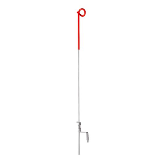 Piquet en queue de cochon à boucle ouverte pour clôture électrique temporaire, 6,3 mm x 102 cm