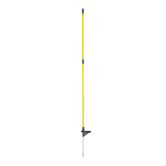Piquet pousse-pied en fibre de verre pour clôture, jaune, 10 mm x 117 cm
