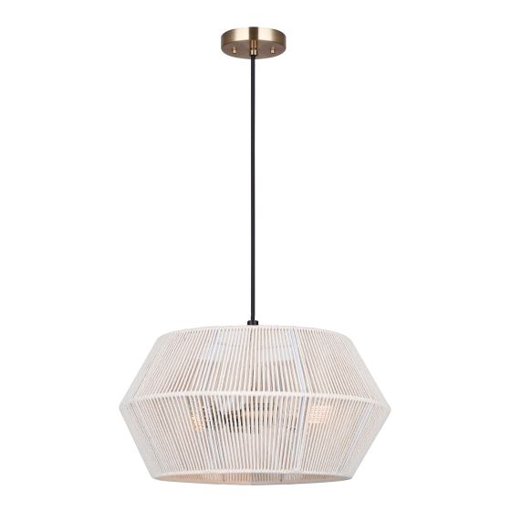 Luminaire suspendu Dakhlio, 18", blanc-or