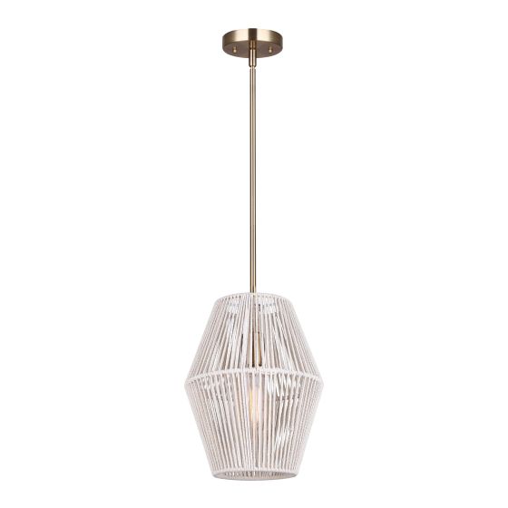 Luminaire suspendu Dakhlio, 8,5", blanc-or