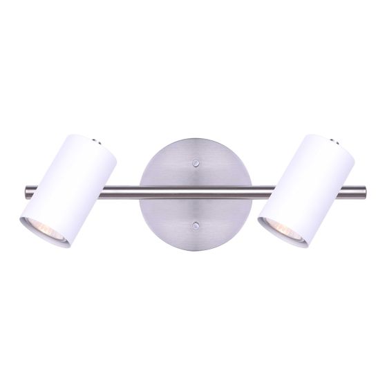 Kardey Wall Light – 2 Lights – 15" – Black-Brushed Nickel