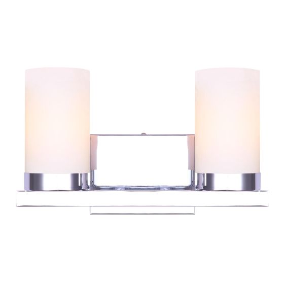 Vanity Wall Light – 2 Bulbs – Fideka – Chrome - 14"