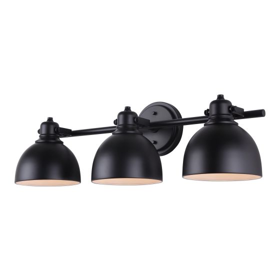 Vanity Wall Light – 3 Bulbs – Temarra – Black – 25"