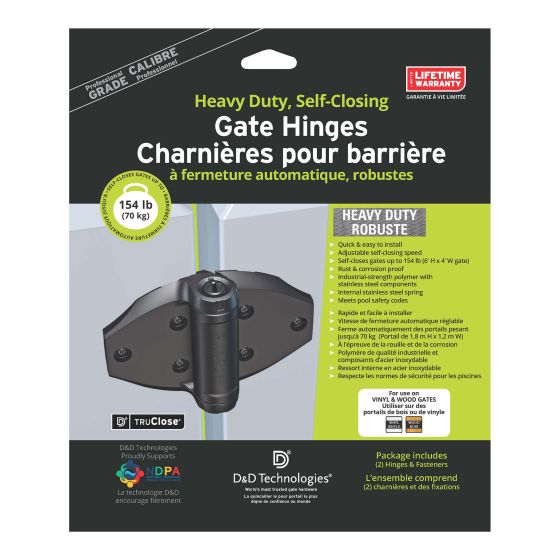 Hinge Self-Close – Vinyl/Wood – Black – 6 15/16" - 2/pkg