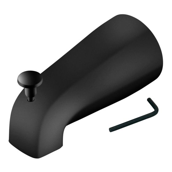Universal Tub Spout with Diverter, Matte Black