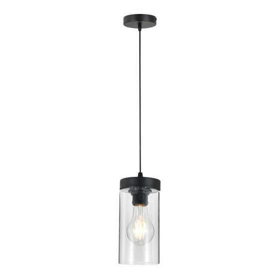 Pendant Light – 1 Light - Clema – Black-Glass – 12 cm