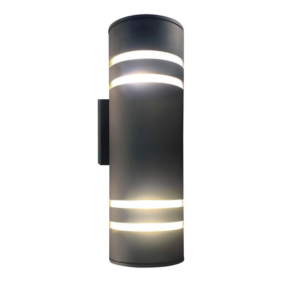 Applique murale extérieure, Solvarra, noir, 12.99" x 4.33" x 5.11"