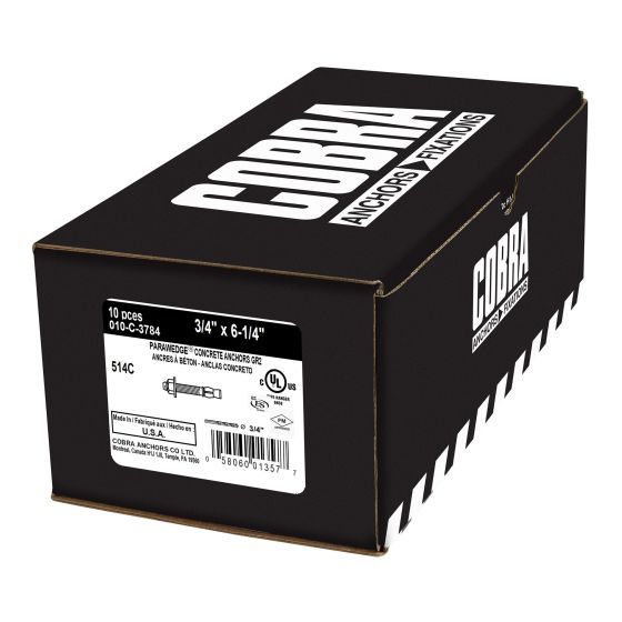 Anchor – Parawedge – Zinc Finish - 3/4" x 6 1/4" - 10/pkg